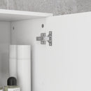 Mobile a Colonna Bagno 30x30x180 cm con Armadietti e Ripiani a Giorno Rivestimento in Melamina Bianco Lucido  
