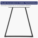 Set 2 Gambe per Tavolo Trapezoidali 70x5x72 cm con 6 Fori e 12 Viti in Acciaio Nero  