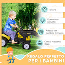 Escavatore A Pedali per Bambini con Ruspa Giallo   