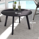 Tavolino da Giardino Rotondo in Stile Industriale Ø70x42 cm in Metallo Nero  