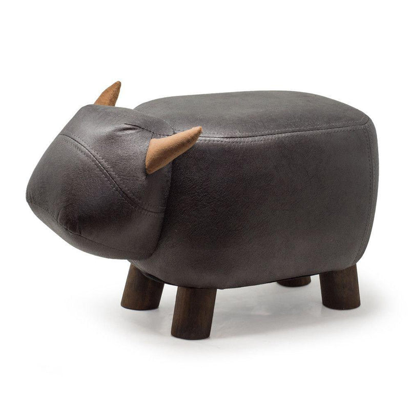 Sgabello Pouf Poggiapiedi per Bambini 50x23x27 cm Bisonte Grigio Divina Home