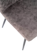 Set 4 Sedie Imbottite 49x48,5x88 cm in Similpelle Grigio Vintage