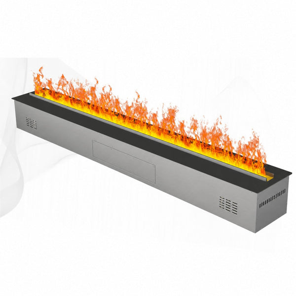 Camino Elettrico a Vapore Acqueo con Fiamme 3D con Bruciatore a Incasso 125x22,7x17,8 cm VAPOR3D125 Telecomando e APP in Acciaio e Alluminio Nero sconto