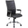Chaise de bureau présidentielle en similicuir noir San Francisco de Tosini