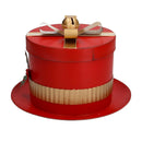 Scatola in Metallo rosso cappello tondo cm Ø29xh20,5