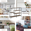 Libreria Scaffale 5 Ripiani 120x32x95 cm in Legno e Metallo  Nero