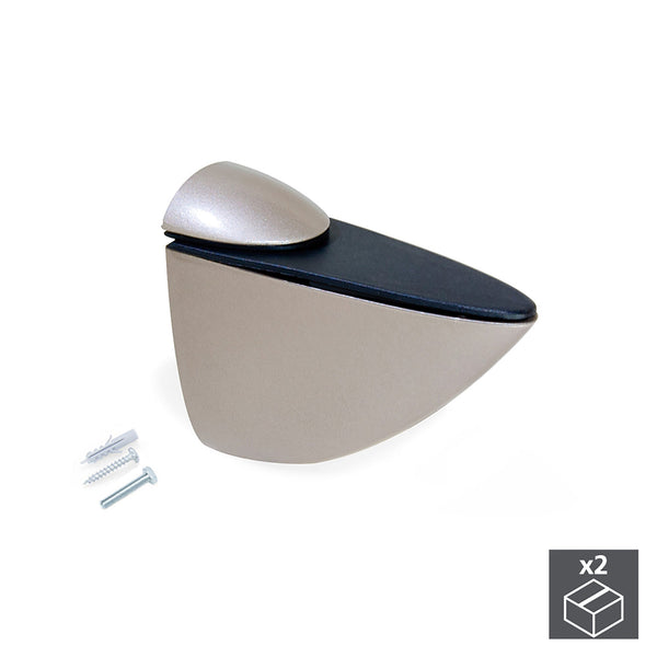 Emuca Support d'Étagère en Bois/Verre Azor Peint Nickel Mat Tecnoplastica et Zamak sconto