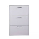Scarpiera Salvaspazio 3 Ante 9 Paia 65x15x99,6 cm in Truciolare Nobilitato Bianca
