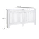 Copritermosifone in Legno MDF Bianco 152x19x81 cm 