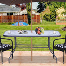 Tavolo da Giardino in Metallo e Vetro 140x80x70 cm  Champs