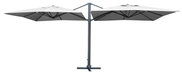 acquista Parasol de jardin double 3x6m en aluminium Bismarck blanc