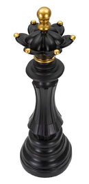 Regina da Scacchi 12x37x12 cm in Poliresina Nero/Oro