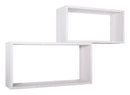 Set 2 Mensole Cubo da Parete Rettangolare in Fibra di Legno Bislungo Rovere Imperiale