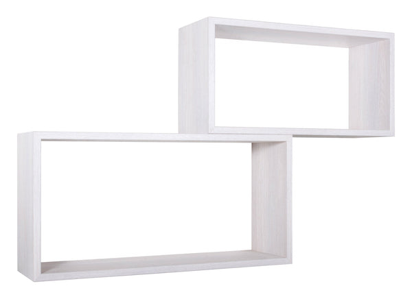 Set 2 Mensole Cubo da Parete Rettangolare in Fibra di Legno Bislungo Rovere Imperiale sconto