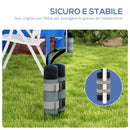 Set 4 Pesi per Gazebo 20x10x43 cm Riempibili con Sabbia fino a 12 kg in Tessuto Oxford 168D Nero e Grigio      