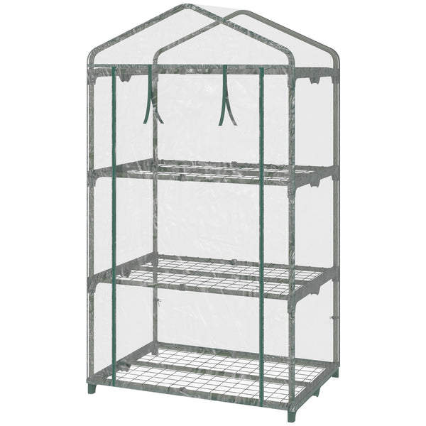 acquista Mini Serra 3 Ripiani 69x49x125 cm Copertura in Plastica Trasparente