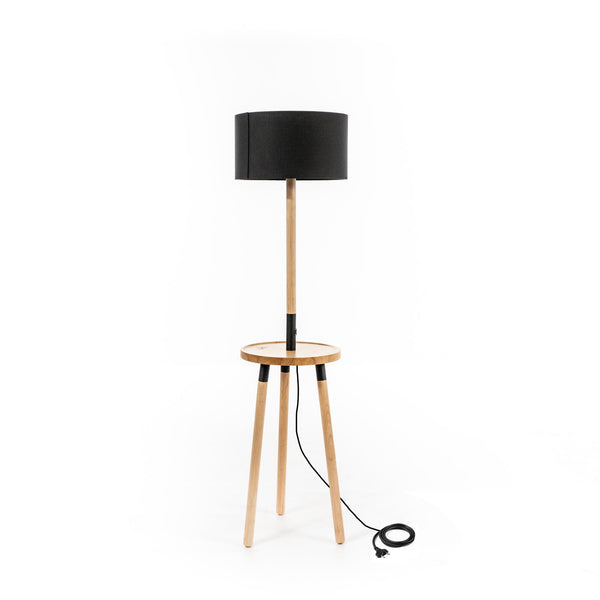 Lampada da Terra 40x40xH135 cm in Tessuto e Legno Acrux Nero prezzo