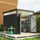 Capanno da Giardino con Lucernario in Acrilico 200x258x201 cm in Acciaio Grigio Scuro   
