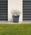 Vaso in Polipropilene con Riserva d'Acqua e Sottovaso Tulli Hydral Elements Antracite Varie Misure