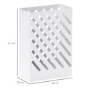 Portaombrelli di Design 28x14x41 cm con Vaschetta Raccogli Gocce e 4 Ganci in Metallo Bianco   