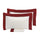 Housse de couette double avec bords sac et taies d'oreiller en satin Garrini Eveline Ivoire/Bordeaux