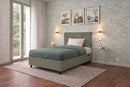 Letto Singolo Contenitore Imbottito Similpelle Cappuccino BoxMax Testata Button Varie Misure