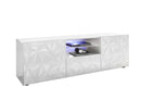 Mobile Porta TV 2 Ante 180x42x57 cm in Legno TFT Praga Bianco Lucido