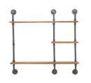 Mensole da Muro Manhattan 100x23x98 cm Legno di Abete e in Ferro Grigio e Marrone