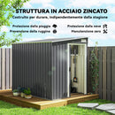 Capanno Attrezzi 1,5x2m con Base Porta Scorrevole e Tetto Inclinato in Metallo Grigio Scuro      