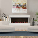Camino Elettrico da Pavimento Effetto Fiamma 1500W Paige Bianco