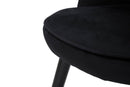 Sedia Loty Nera 57x58x80 cm in Legno e Velluto Nero e Oro