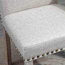 Set 2 Sedie Imbottite 51x64x99,5 cm in Tessuto  Grigio chiaro