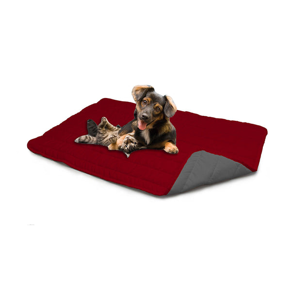 acquista Tapis rembourré pour Chiens Chats Doubleface bordeaux/gris foncé
