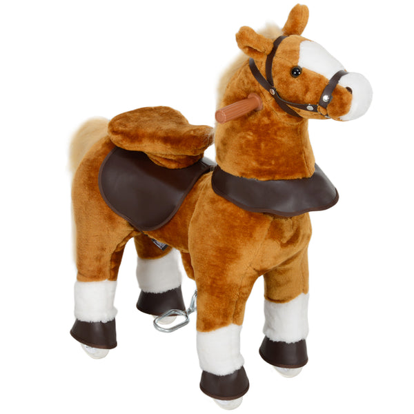 online Cavallo a Dondolo per Bambini 3+ Anni 70x28x70 cm con Suoni Realistici e Pedale in Poliestere e PP Marrone
