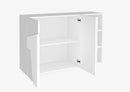 Mobile Multiuso 2 Ante 3 Vani Giorno 121,8x39,2x86 cm Ping Bianco Lucido