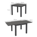 Tavolo da Giardino Allungabile per 4-6 Persone 81/162x80x75 cm in Alluminio con Piano a Doghe Grigio