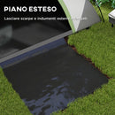 Tenda da Campeggio 2 Posti con Finestra a Rete 210x110x150 cm in Poliestere e Fibra di Vetro Grigio e Verde