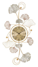 Pannello da Muro Leavy con Orologio 52,5x3,5x102 cm in Ferro 