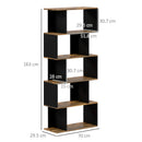 Libreria 5 Ripiani 70x29,5x163 cm in Legno Marrone Rustico