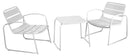 Set Tavolino e 2 Poltrone da Giardino in Metallo Bistro Bianco