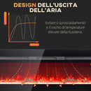 Camino Elettrico da Parete 1800W con Telecomando e Display LCD 127x15,8x45 cm Nero 