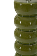 Lampada da Tavolo Torr Verde Ø25x46 cm in Ceramica e Ferro e Tessuto Verde e Bianco      