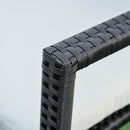 Set  Tavolo con 4 Sedie da Giardino in Rattan Nero