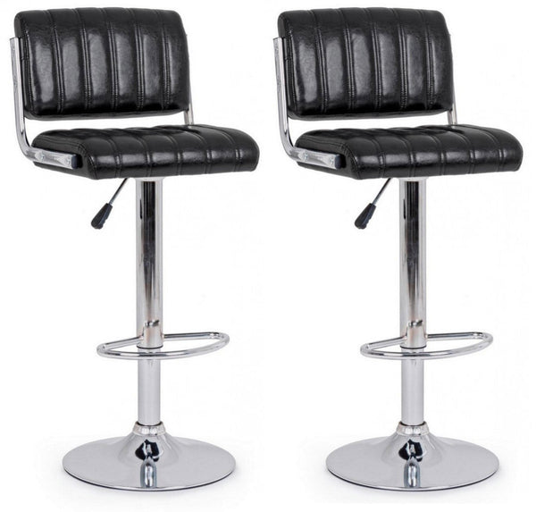 online Set 2 Sgabelli Bar 46x51,5x88,5/109,5h cm Barclay Nero