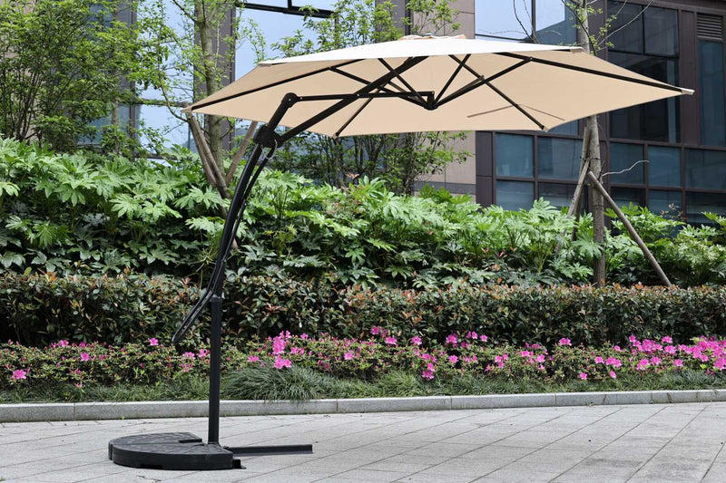 Ombrellone da Giardino Decentrato Ø3xh2,44 m in Acciaio Halloc Antracite