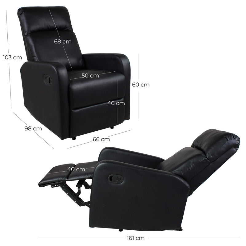 Poltrona Relax Manuale Reclinabile in Similpelle Vandi Bordeaux