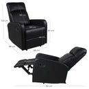 Poltrona Relax Manuale Reclinabile in Similpelle Vandi Nera