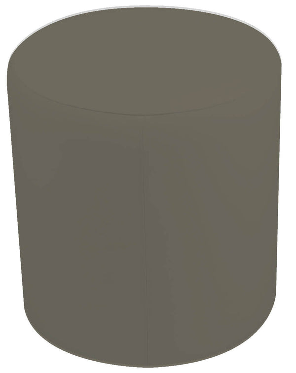 Repose-pieds ottoman en similicuir Avalli Cylindre Tortora Différentes tailles online