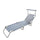 Chaise Longue Pliante avec Dossier Réglable et Parasol Gris
