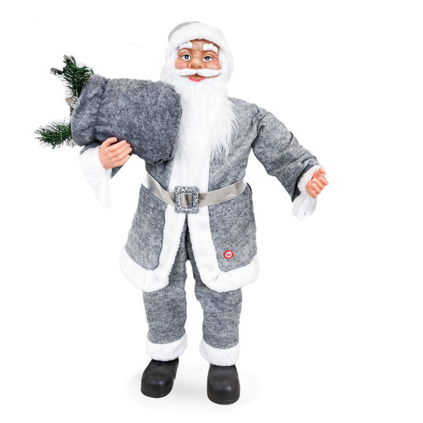 prezzo Marionnette Père Noël H90 cm avec Lumières et Sons Gris